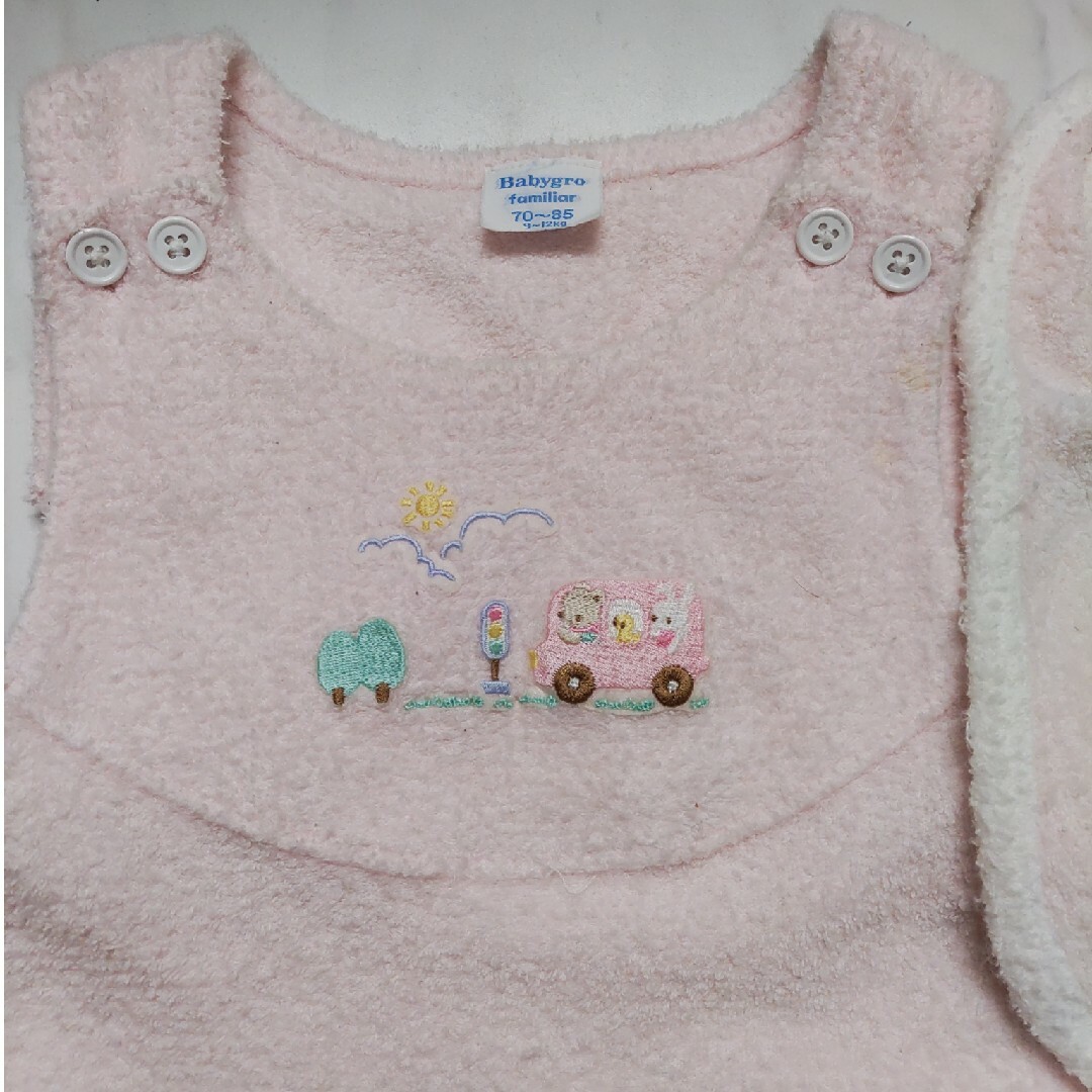 familiar(ファミリア)のBabygro familiar70～85　スタイつき キッズ/ベビー/マタニティのベビー服(~85cm)(ロンパース)の商品写真