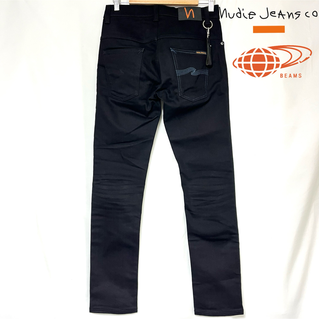 Nudie Jeans(ヌーディジーンズ)のBEAMS×Nudie jeans 別注　アシメントリー　ブラックデニム　W29 メンズのパンツ(デニム/ジーンズ)の商品写真