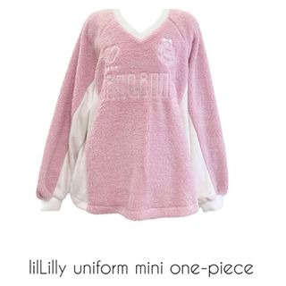 リルリリー(lilLilly)の【完売品】lilLilly ユニフォームボアミニワンピ　PINK(ミニワンピース)