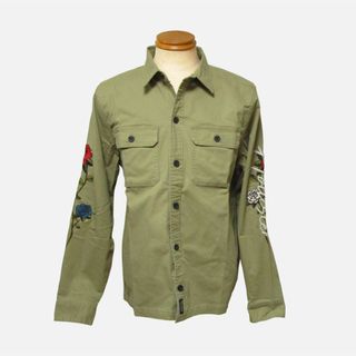 ホリスター(Hollister)の★新品★ホリスター★ロゴ刺繍シャツジャケット (Olive/XL)(カバーオール)