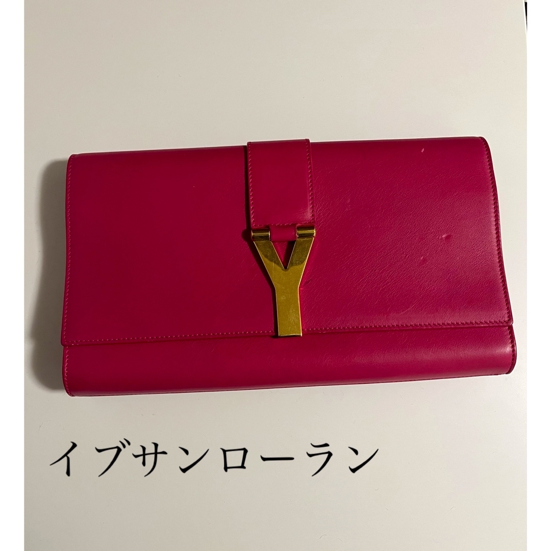 YSL イブサンローラン　結婚式　クラッチバック　パッションピンク