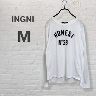 INGNI - INGNI イング　ロゴT ロングTシャツ　ロンT 白　カットソー　シンプル M