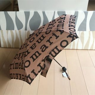 マリメッコ(marimekko)の国内正規品 新品 マリメッコ 折り畳み傘 MARILOGO ブラウン 日本限定(傘)