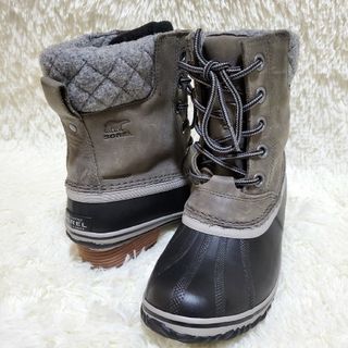 ソレル(SOREL)の【美品】SOREL　SLIMPACK LACE II 　レザー　防水　レディース(レインブーツ/長靴)