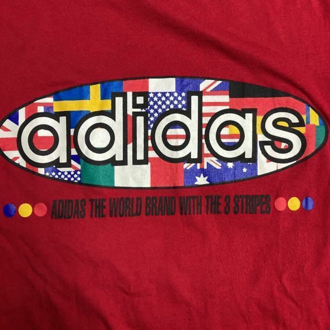 adidas(アディダス)のアディダス　90's 古着 ビッグロゴ　Tシャツ　国旗ロゴ　オーバーサイズ メンズのトップス(Tシャツ/カットソー(半袖/袖なし))の商品写真