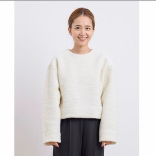 ザラ(ZARA)のyori ループプルオーバー　オフホワイト 36(ニット/セーター)