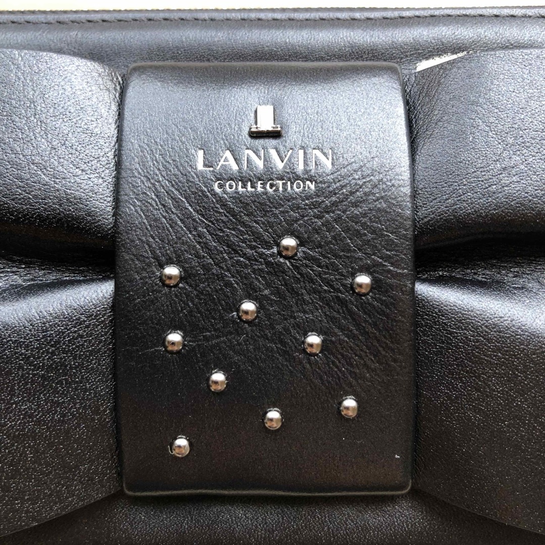 LANVIN COLLECTION(ランバンコレクション)の★新品★ランバンコレクション　リボン　スタッズ付き　長財布　牛革　ブラック　黒 レディースのファッション小物(財布)の商品写真