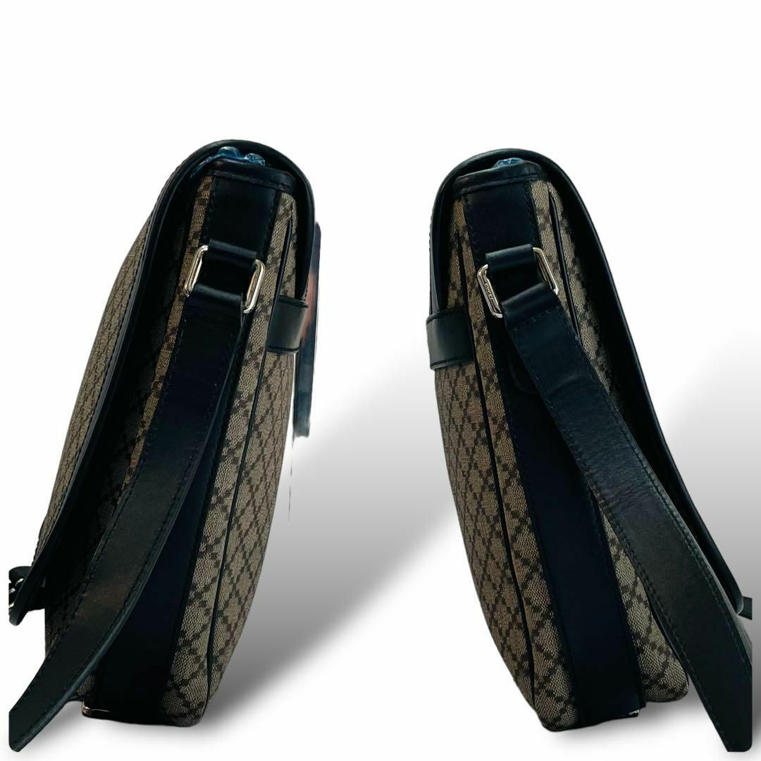 Gucci(グッチ)の超希少✨GUCCI ショルダーバッグ ディアマンテ ロゴ金具 PVC レザー メンズのバッグ(ショルダーバッグ)の商品写真