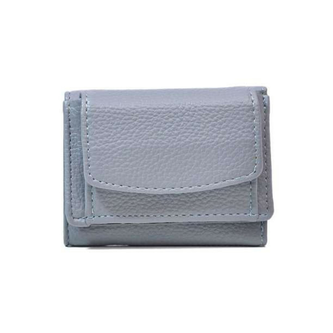 グレー  ミニウォレット 折りたたみ財布 三つ折り レザー コンパクト レディースのファッション小物(財布)の商品写真