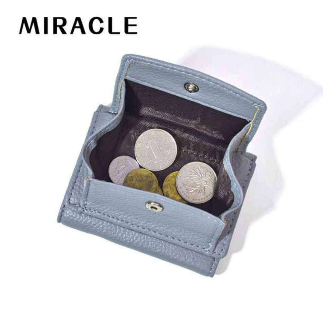 グレー  ミニウォレット 折りたたみ財布 三つ折り レザー コンパクト レディースのファッション小物(財布)の商品写真