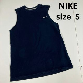 ナイキ(NIKE)のNIKE ノースリーブ　タンクトップ　カットソー　古着　ネイビー　フェード(タンクトップ)