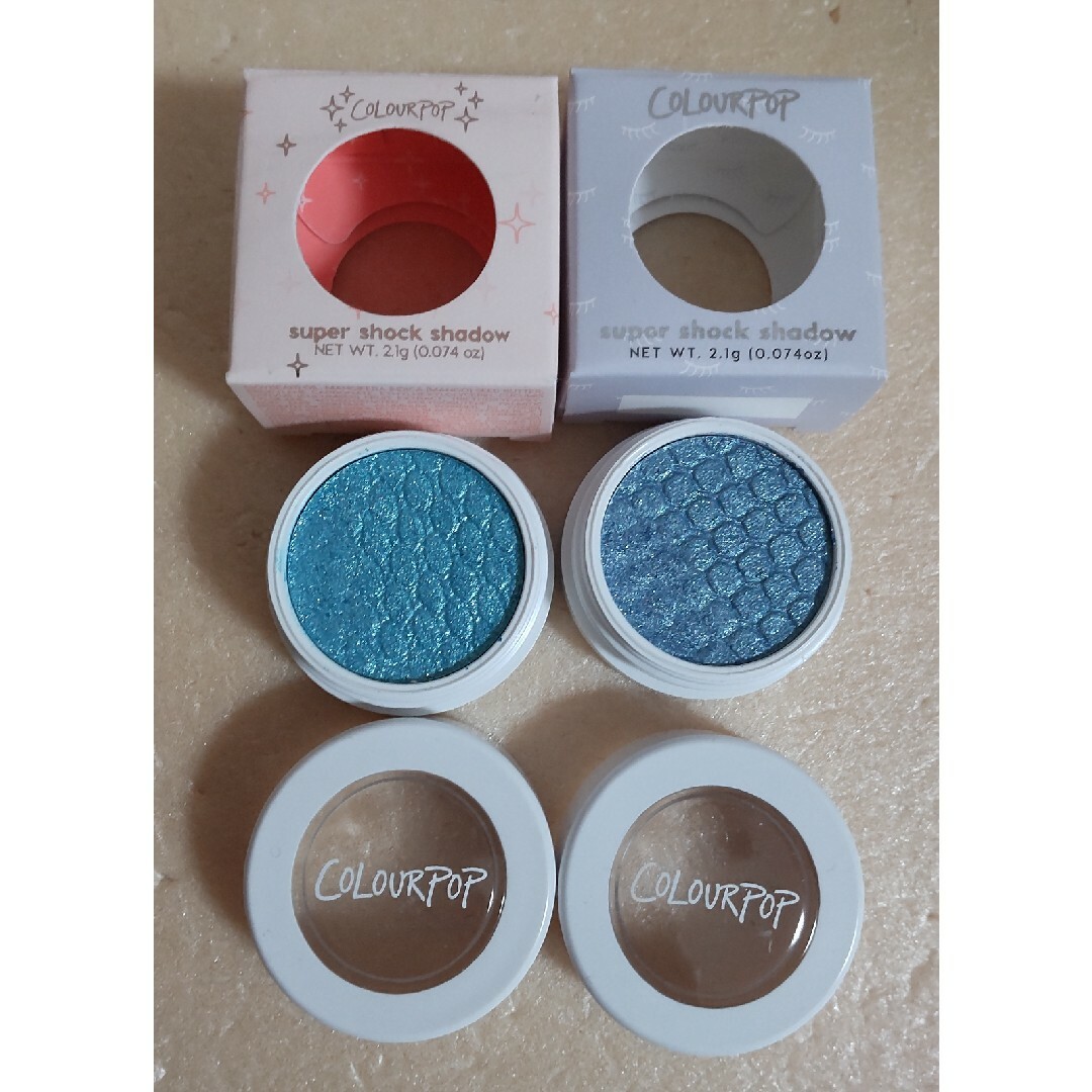 colourpop(カラーポップ)の【used】カラーポップ　スーパーショックシャドウ　ブルー系2色 コスメ/美容のベースメイク/化粧品(アイシャドウ)の商品写真