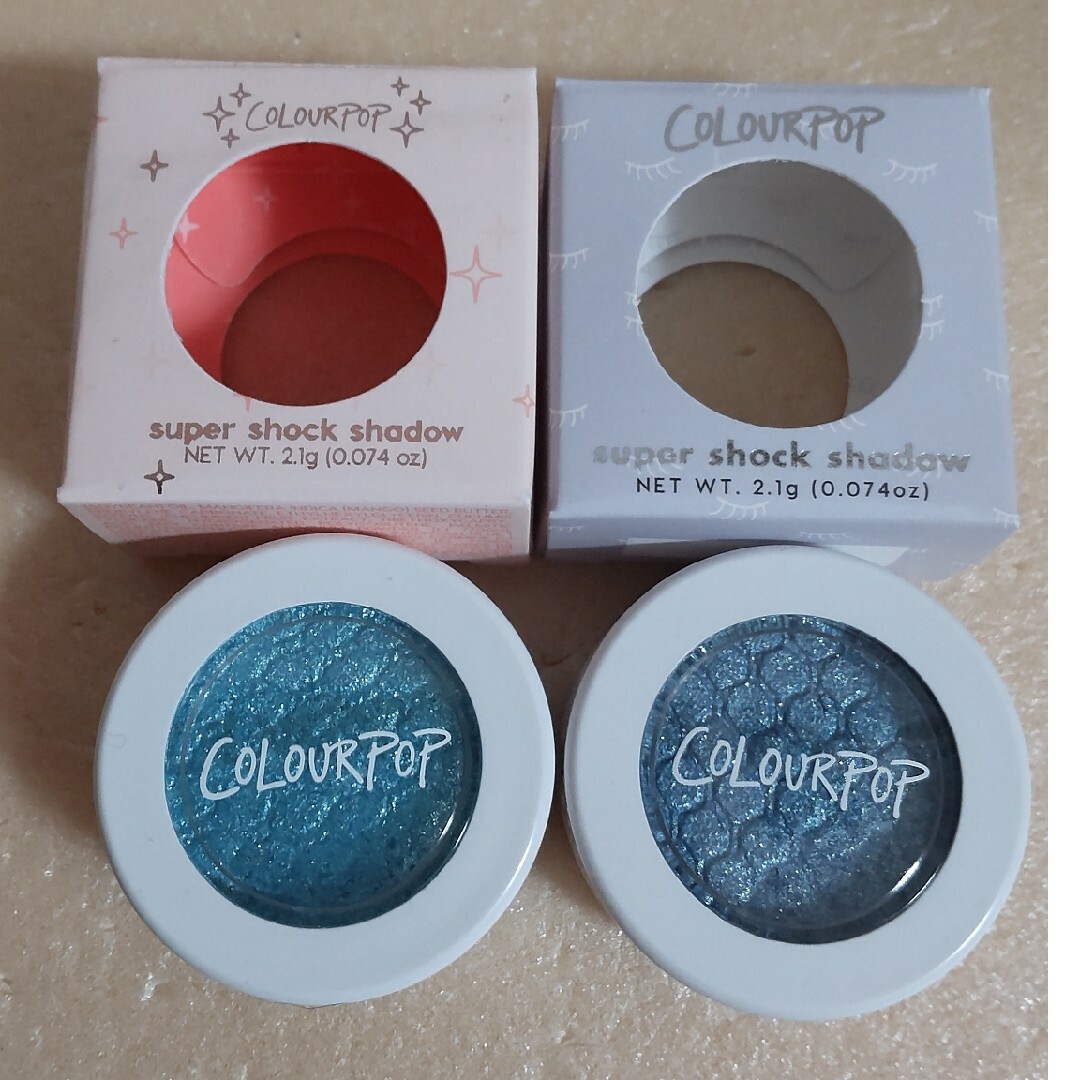 colourpop(カラーポップ)の【used】カラーポップ　スーパーショックシャドウ　ブルー系2色 コスメ/美容のベースメイク/化粧品(アイシャドウ)の商品写真