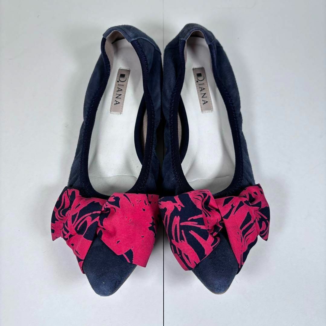 DIANA(ダイアナ)のDIANA ダイアナ 24.5 バレエ リボン フラット パンプス レディースの靴/シューズ(ハイヒール/パンプス)の商品写真