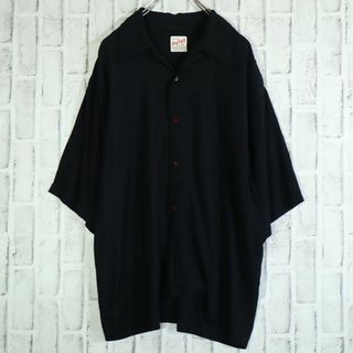 【レトロ古着】ボロシャツ レーヨン100% 刺しゅうロゴ ビックシルエット 5(Tシャツ/カットソー(半袖/袖なし))