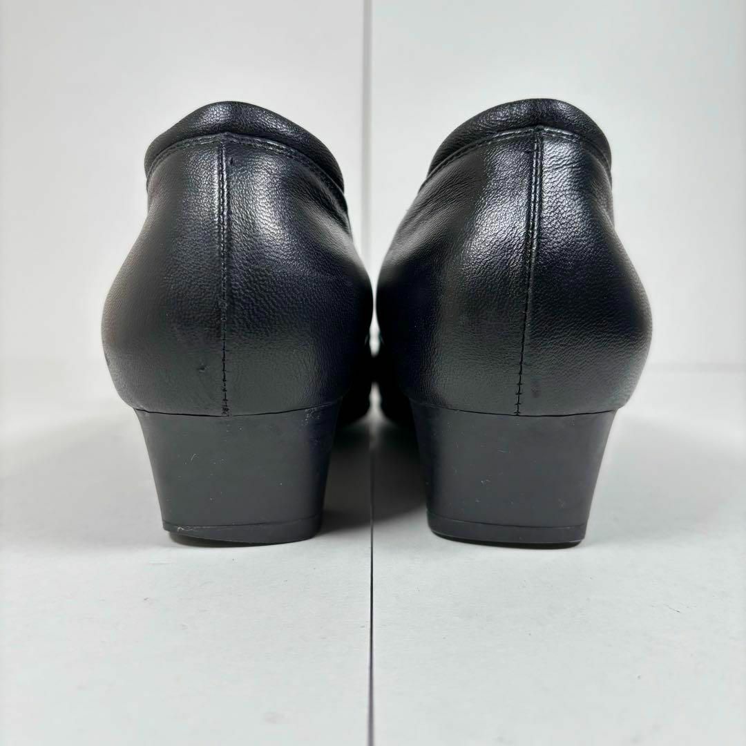 Pedala（asics）(ペダラ)のPedala ペダラ 23 asics レザー 幅広 パンプス スクエアトゥ 黒 レディースの靴/シューズ(ハイヒール/パンプス)の商品写真