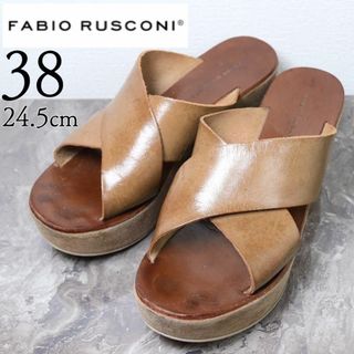 ファビオルスコーニ(FABIO RUSCONI)の【美品】ファビオルスコーニ 24.5 厚底 サンダル レザー(サンダル)