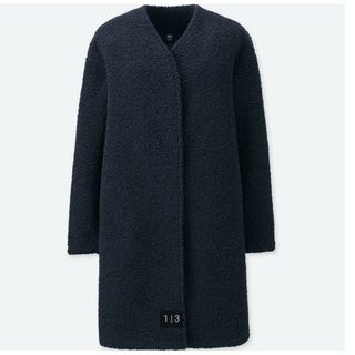 ユニクロ(UNIQLO)のユニクロ アウター  フリースカーディガン ノーカラージャケット Lサイズ(ノーカラージャケット)