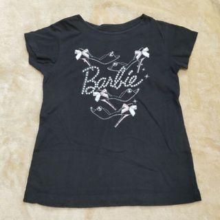 ユニクロ(UNIQLO)のユニクロ　Ｔシャツ　130　ブラック　女児　キッズ　Barbie(Tシャツ/カットソー)