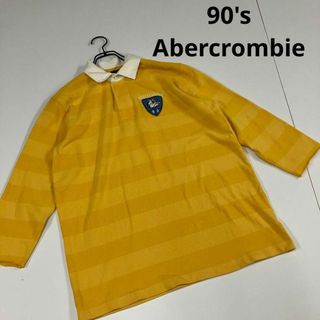 90's Abercrombie ポロシャツ　カットオフ　七分丈　古着　ボーダー(ポロシャツ)