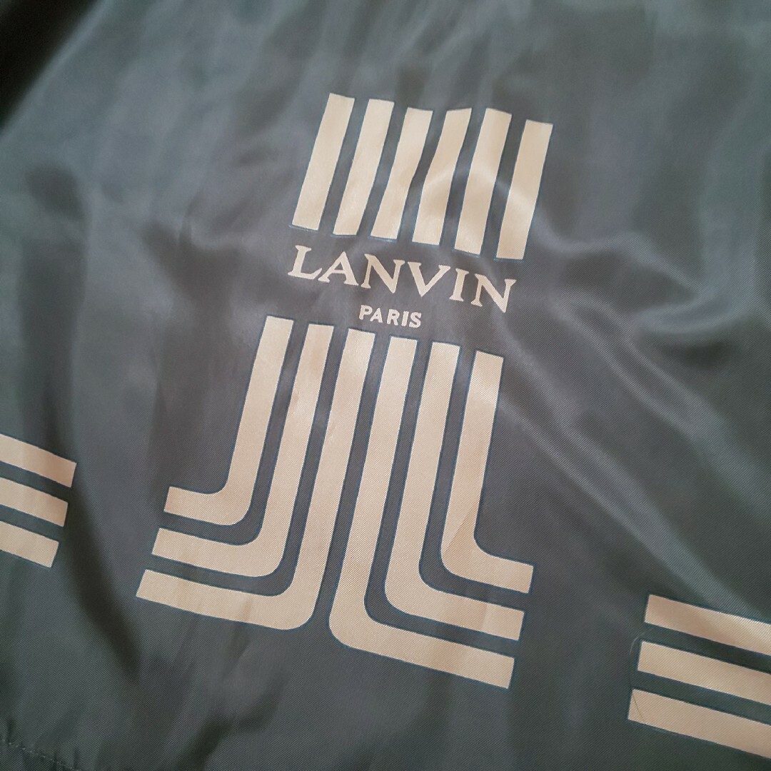 LANVIN(ランバン)の【極美品】LANVIN デザインステンカラーコート バルマカンコート デカロゴ メンズのジャケット/アウター(ステンカラーコート)の商品写真