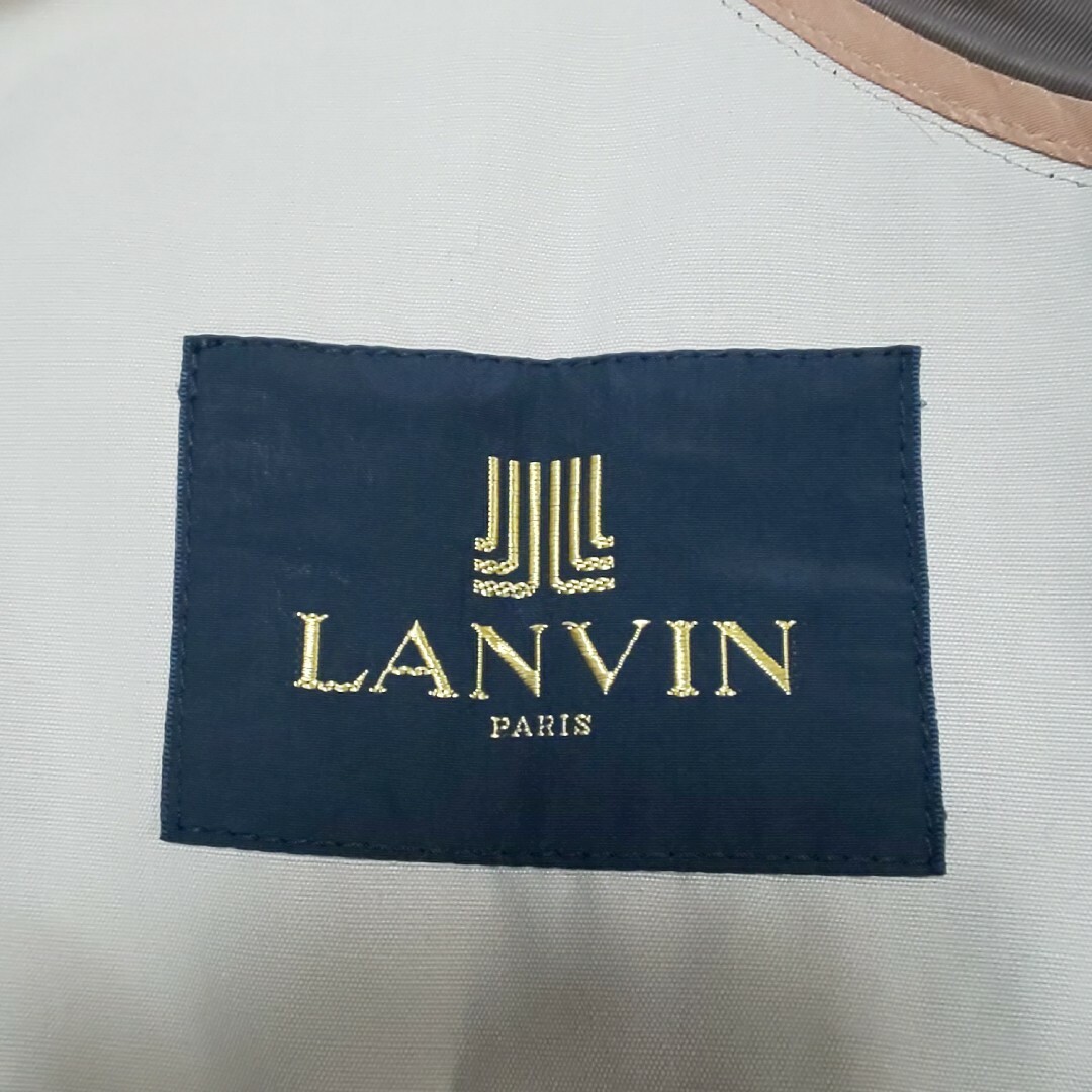 LANVIN(ランバン)の【極美品】LANVIN デザインステンカラーコート バルマカンコート デカロゴ メンズのジャケット/アウター(ステンカラーコート)の商品写真