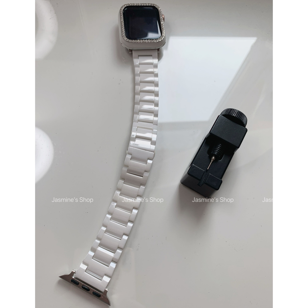 【新入荷】Apple Watch ジルコンニアケース　セラミックベルト　セット  レディースのファッション小物(腕時計)の商品写真