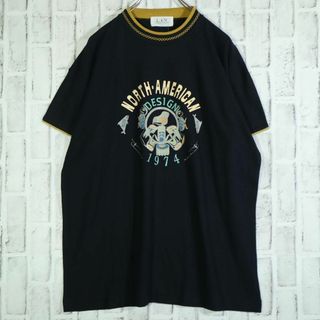 リンガーTシャツ コットンリネン シャリ感 こなれ感 レトロ ビックシルエット(Tシャツ/カットソー(半袖/袖なし))