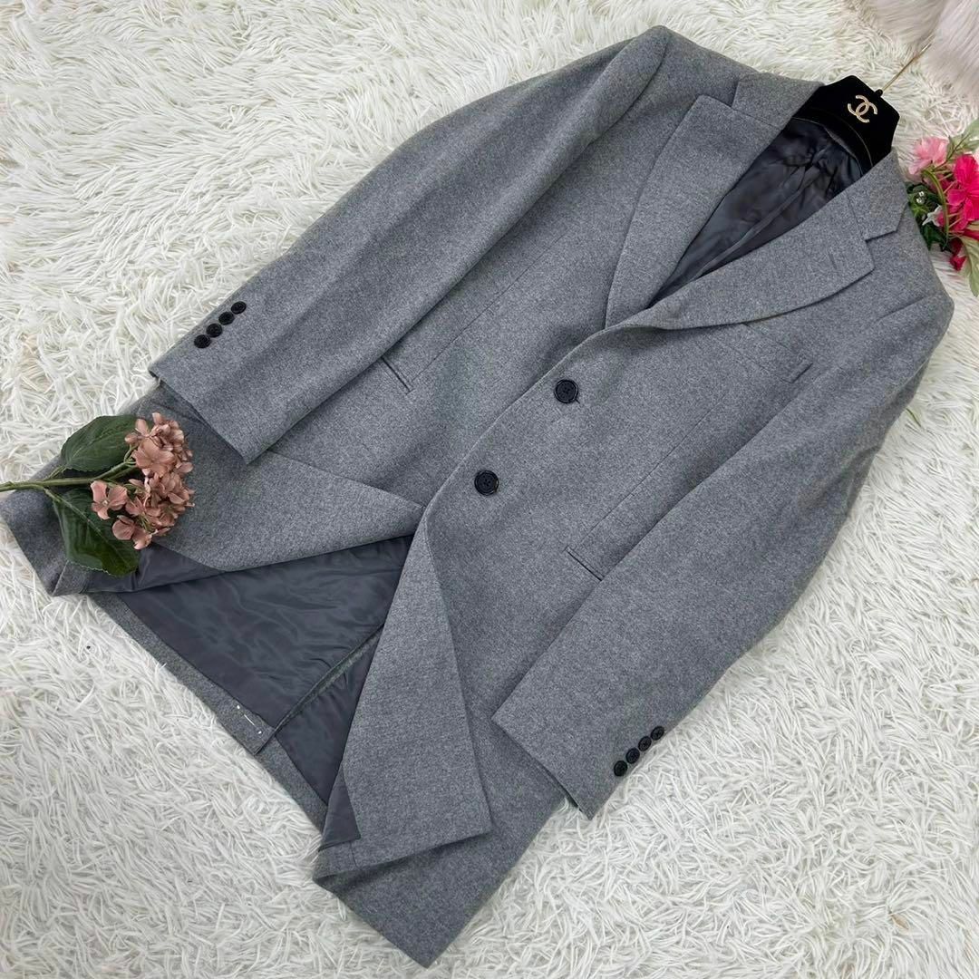 SANYO(サンヨー)のサンヨー メンズ Lサイズ ロングコート ウール ロゴボタン 100年コート メンズのジャケット/アウター(チェスターコート)の商品写真