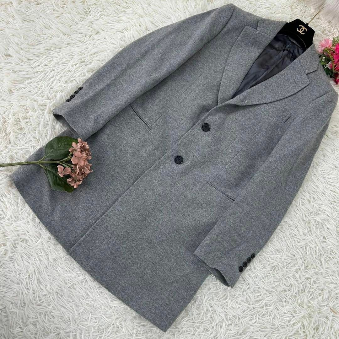 SANYO(サンヨー)のサンヨー メンズ Lサイズ ロングコート ウール ロゴボタン 100年コート メンズのジャケット/アウター(チェスターコート)の商品写真