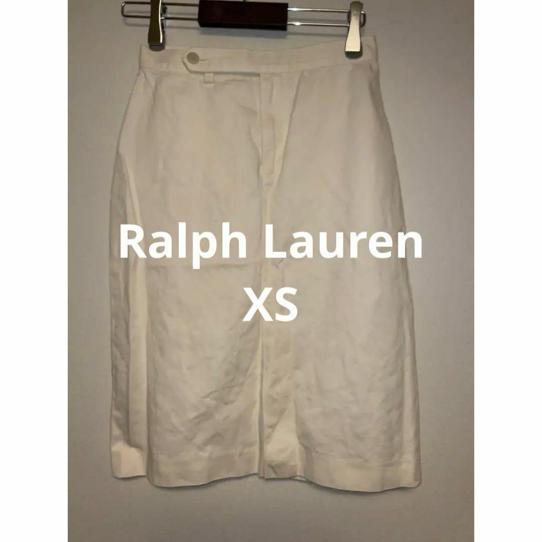 ラルフローレン タイトスカート オフホワイト 白 サイズ5i XS 日本製 レディースのスカート(ひざ丈スカート)の商品写真