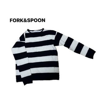 フォークアンドスプーン(FORK&SPOON)のfork&spoon セーター ニット ボーダー 白&黒(ニット/セーター)