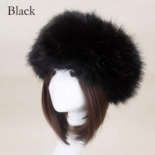 ロシアハット　ファー　黒色帽子　冬用　底なしヘアバンド　ゴシックロリータ　パンク