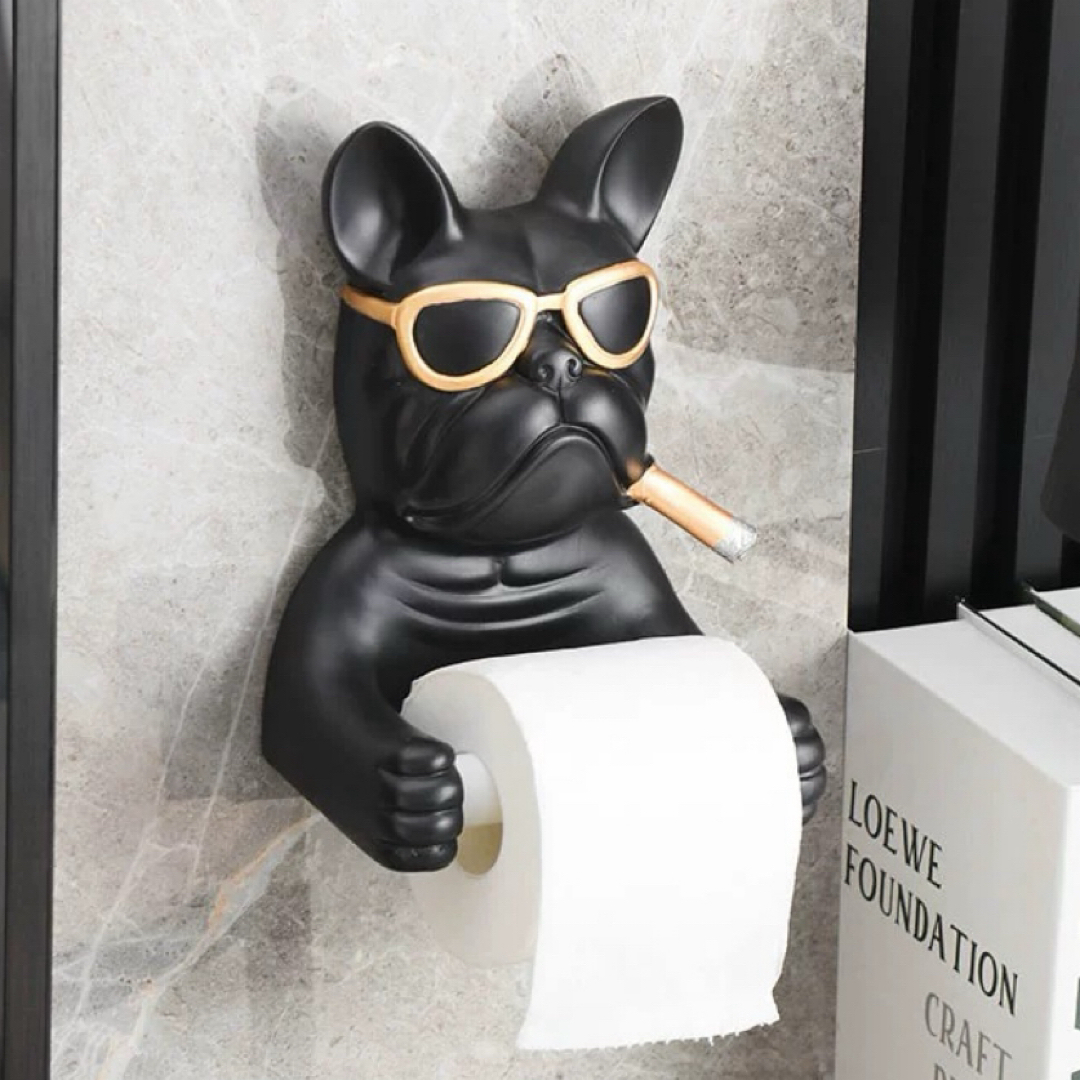 トイレットペーパーホルダー ブルドッグ バスルーム 犬型の通販 トイレットペーパーホルダー ブルドッグ バスルーム 犬型の通販