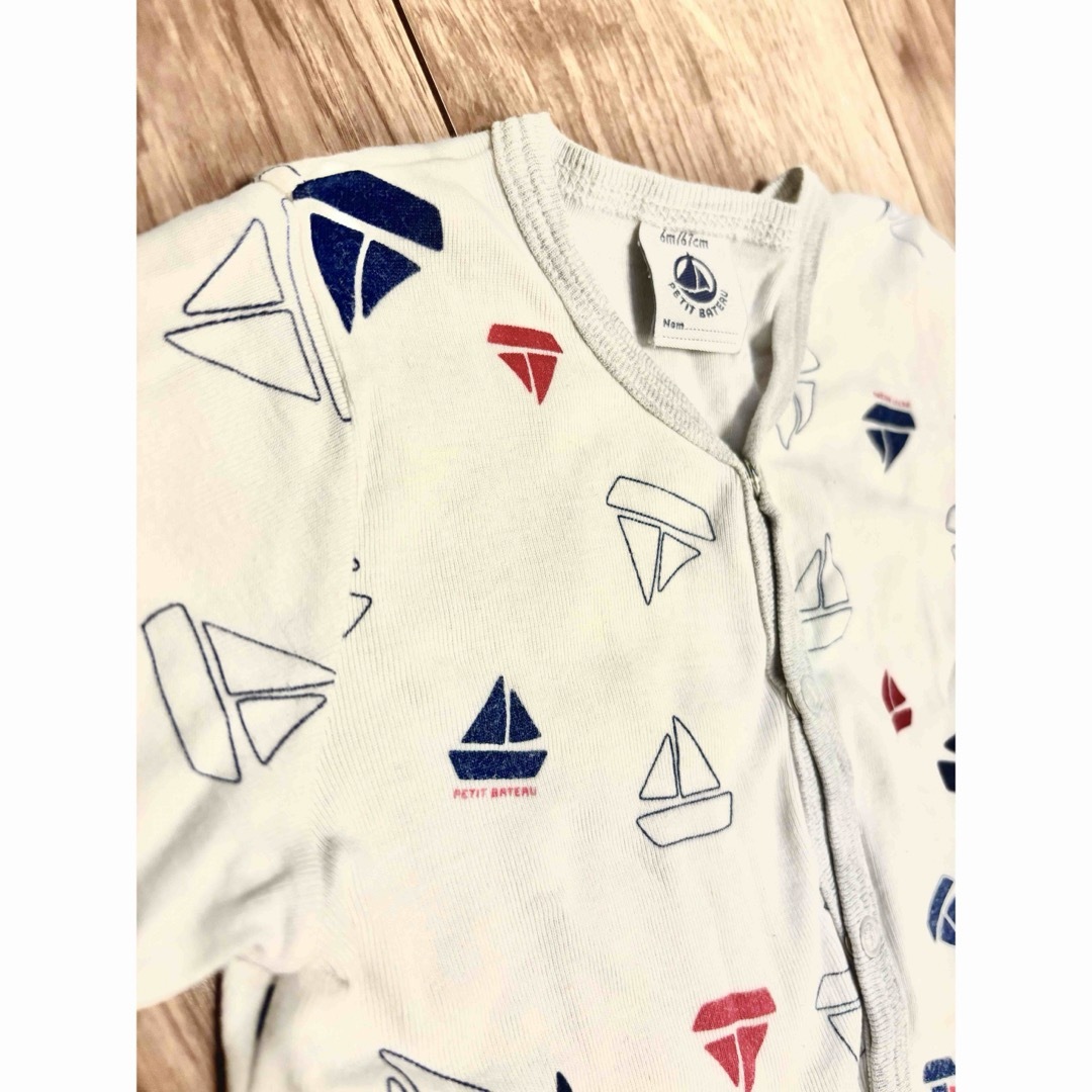 PETIT BATEAU(プチバトー)のプチバトー 半袖ロンパース 6M キッズ/ベビー/マタニティのベビー服(~85cm)(ロンパース)の商品写真