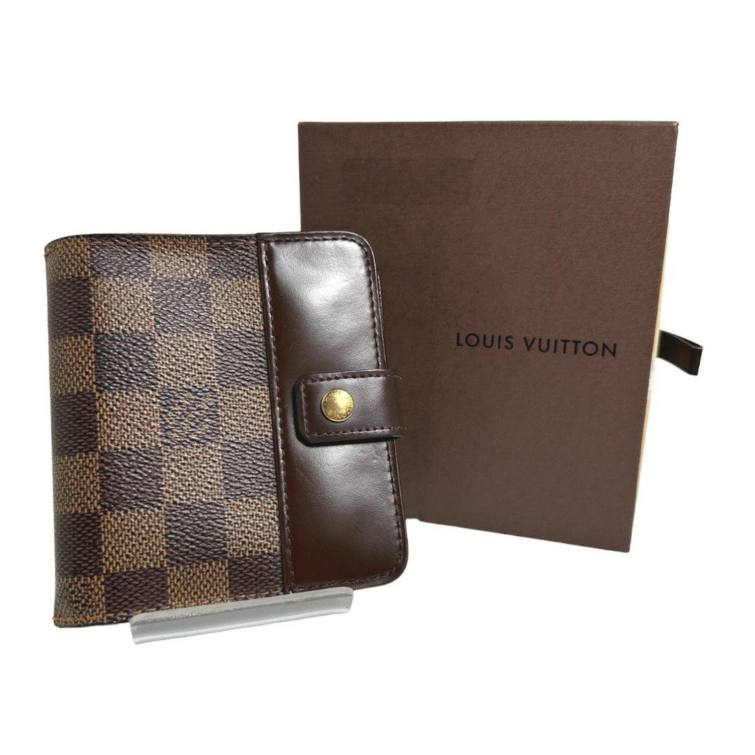 LOUIS VUITTON(ルイヴィトン)のルイヴィトン N61668 二つ折り財布 ブラウン  LOUIS VUITTON コンパクト・ジップ ダミエ レディースのファッション小物(財布)の商品写真