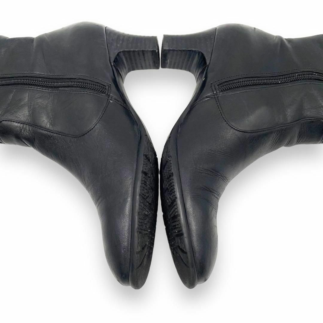 REGAL(リーガル)の良品 REGAL リーガル ロングブーツ レザー サイドファスナー 黒 24㎝ レディースの靴/シューズ(ブーツ)の商品写真