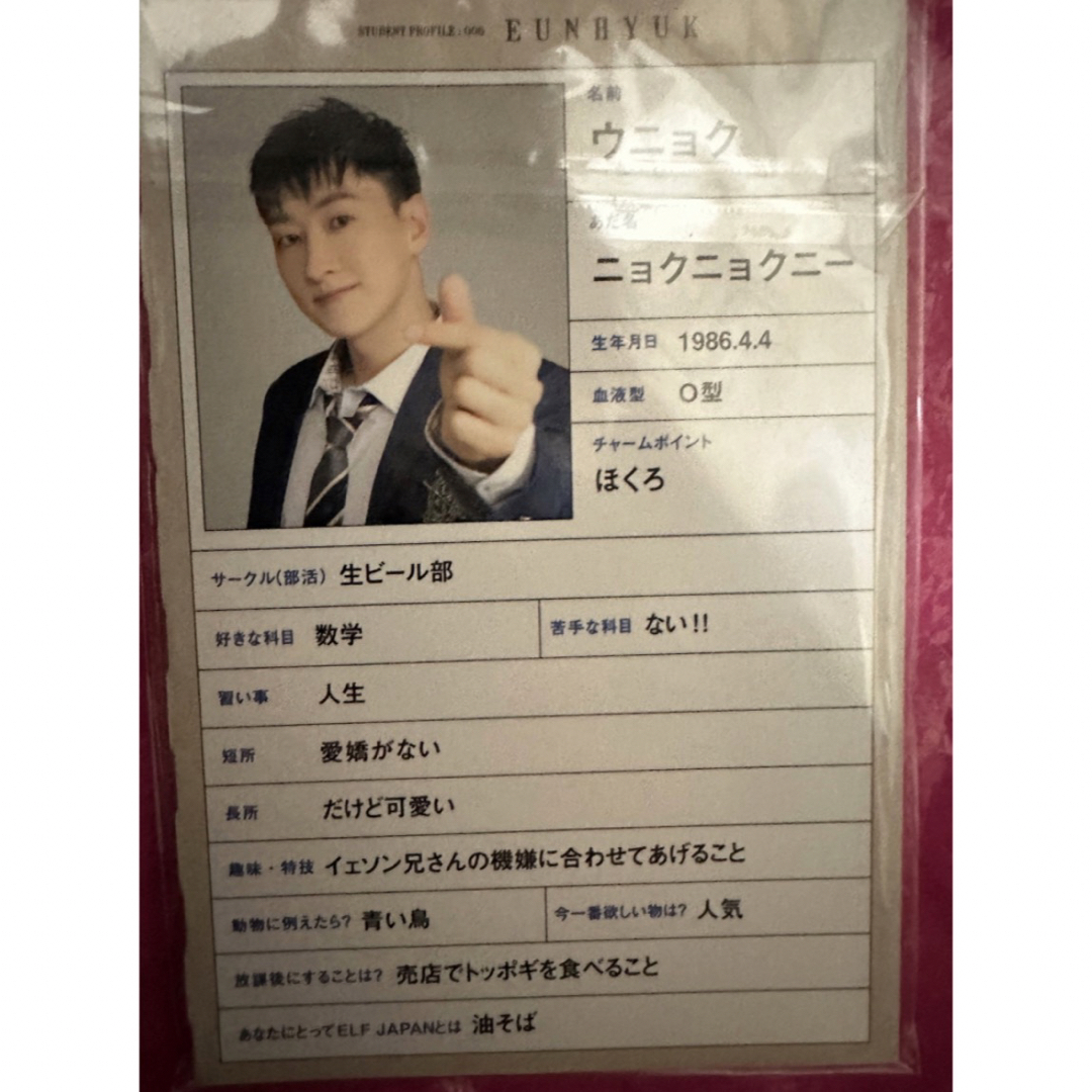 SUPER JUNIOR(スーパージュニア)のSuper Junior ウニョク　生徒手帳 エンタメ/ホビーのCD(K-POP/アジア)の商品写真