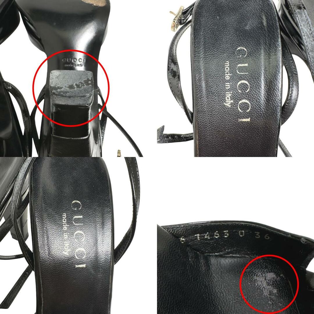 Gucci(グッチ)のグッチ  サンダル ブラック  GUCCI #36C 23cm パテント レディースの靴/シューズ(サンダル)の商品写真
