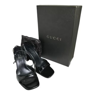 グッチ(Gucci)のグッチ  サンダル ブラック  GUCCI #36C 23cm パテント(サンダル)