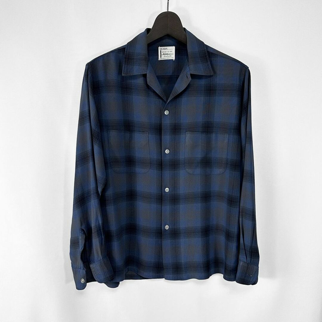 極上 美品◎50s 60s ビンテージ◎SEARS オンブレ レーヨンシャツ M 極上 美品◎50s 60s ビンテージ◎SEARS オンブレ レーヨンシャツ M