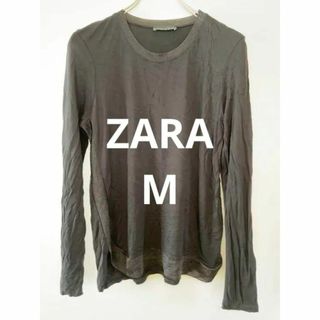 ZARA ザラ トップス ニット 長袖 丸首 ブラック サイズM ポルトガル製(ニット/セーター)