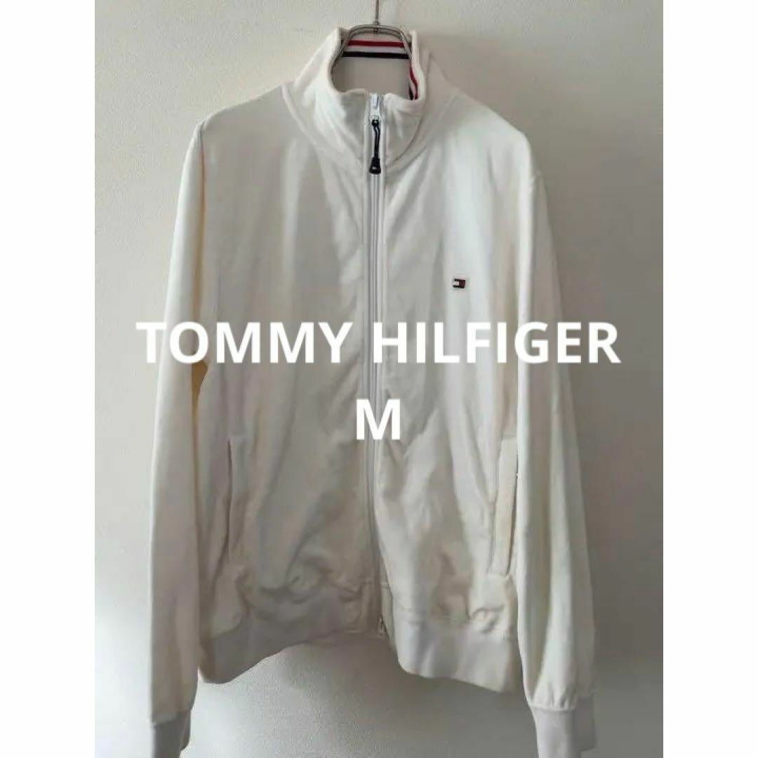 TOMMY HILFIGER(トミーヒルフィガー)のTommy トミーヒルフィガー ジップアップ ブルゾン サイズM ホワイト メンズのジャケット/アウター(ブルゾン)の商品写真