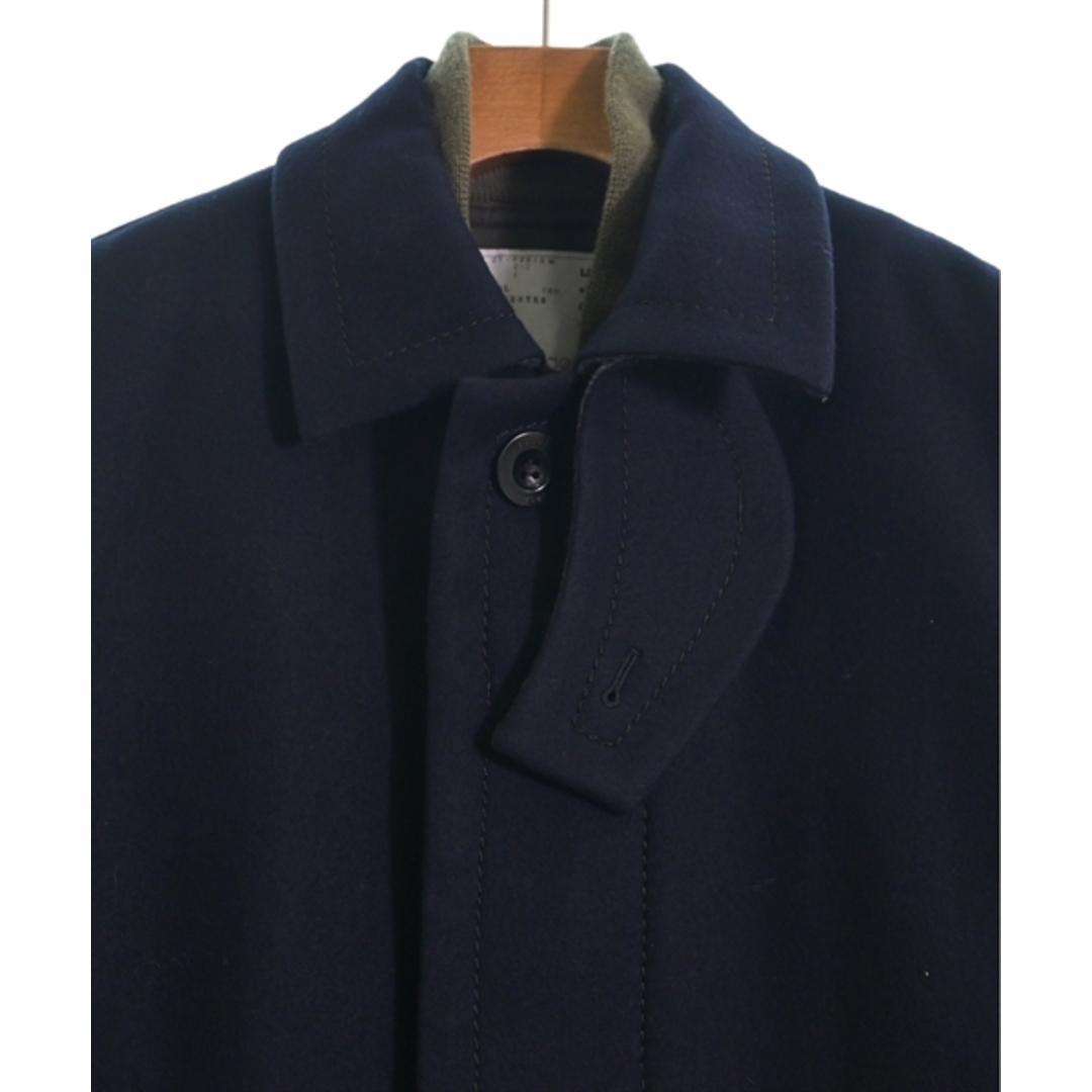 sacai(サカイ)のsacai サカイ ステンカラーコート 1(S位) 紺 【古着】【中古】 メンズのジャケット/アウター(ステンカラーコート)の商品写真