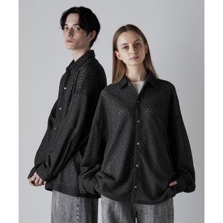 ザラ(ZARA)のCLEL バルーン袖 ルーズ レースシャツ(シャツ)