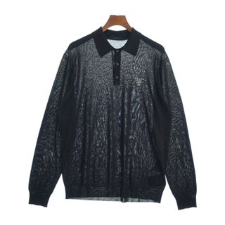 プラダ(PRADA)のPRADA プラダ ポロシャツ 52(XXL位) 黒系(ラメ) 【古着】【中古】(ポロシャツ)