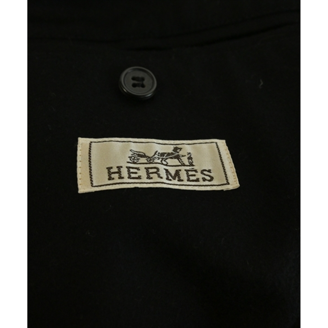 Hermes(エルメス)のHERMES エルメス ダッフルコート 50(XL位) 黒 【古着】【中古】 メンズのジャケット/アウター(ダッフルコート)の商品写真