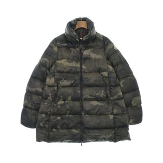 モンクレール(MONCLER)のMONCLER モンクレール ダウンコート 3(L位) カーキ系x黒(迷彩) 【古着】【中古】(ダウンコート)