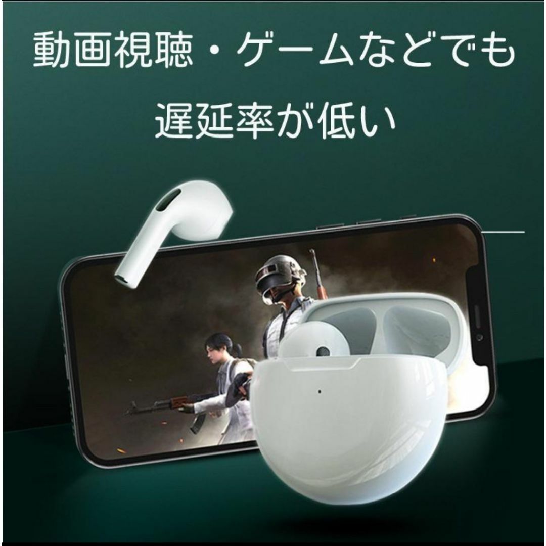 【2024年春最新】AirPro6ワイヤレスイヤホン　ブラック (箱なし) スマホ/家電/カメラのスマホアクセサリー(ストラップ/イヤホンジャック)の商品写真