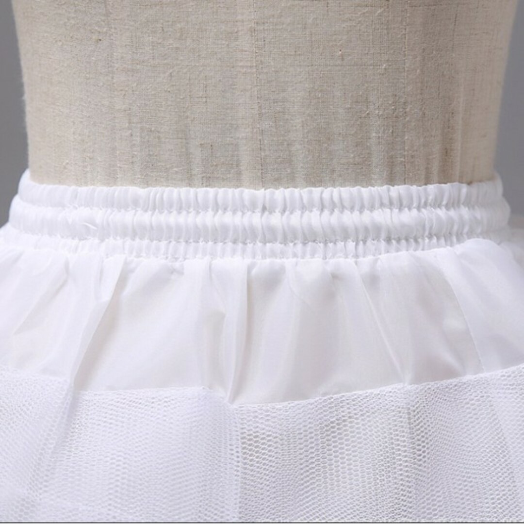 パニエ チュール スカート ドレス 3段 白  発表会 ウエディング バレエ レディースのフォーマル/ドレス(その他)の商品写真
